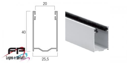 Guida in alluminio estruso A 40